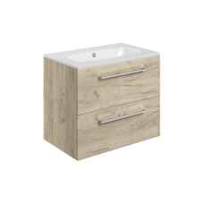 Pilton 610mm Wall Hung Vanity Unit with Basin in Oak